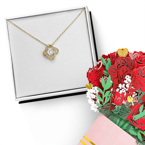 Love Knot Necklace and Sweetest Devotion Bouque